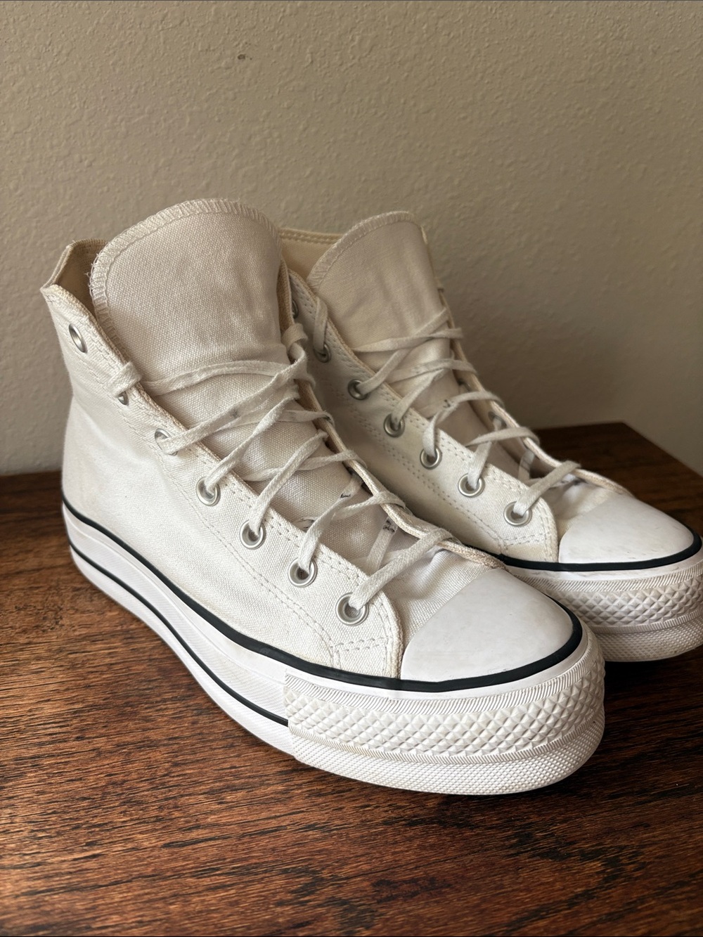 Converse Off-White High-Top Platform Sneakers